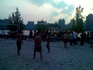 They lost the volleyball to the river and got one back