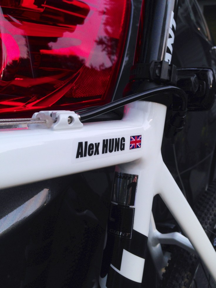 Name sticker with country flag